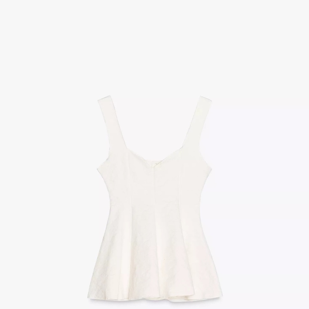 Zara Elegant White Sleeveless Top